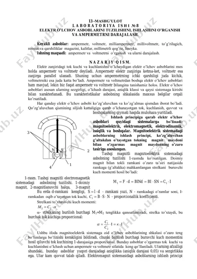 elektr o'lchov asboblarini tuzilishini va ishlashini o'rganish — PDF