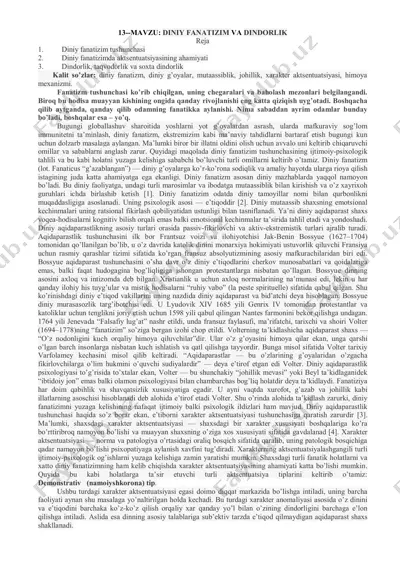 diniy fanatizim va dindorlik — PDF