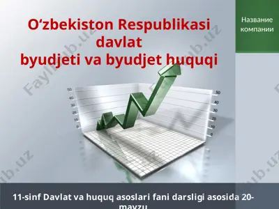 o‘zbekiston respublikasi davlat byudjeti va byudjet huquqi 11-sinf — PPT