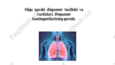 silga qarshi dispanser tuzilishi va vazifalari — PDF