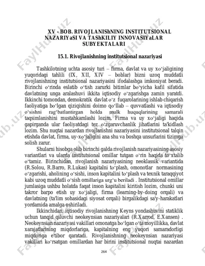 rivojlanishning institutsional nazariyasi va tasxiyiqqa dastur — PDF