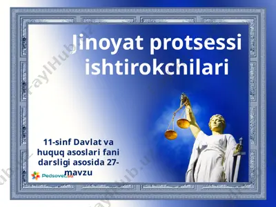 jinoyat protsessi ishtirokchilari 11-sinf — PPTX