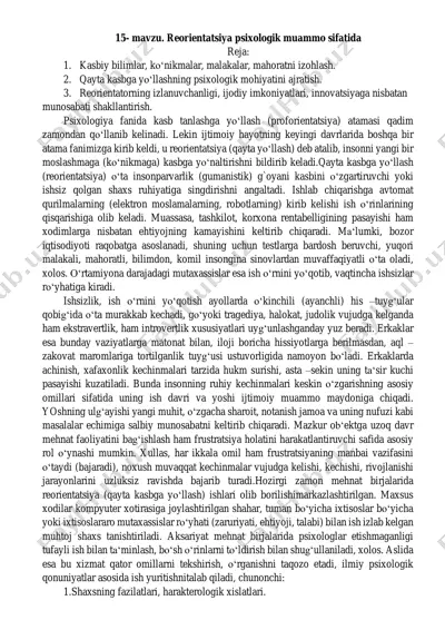 reorientatsiya psixologik muammolar haqida — PDF