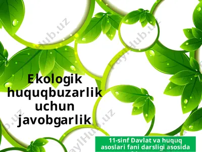 ekologik huquqbuzarlik uchun javobgarlik 11-sinf — PPTX