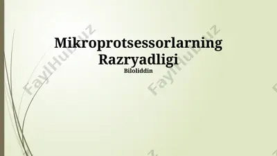 mikroprotsessorlarning razryadligi — PPTX