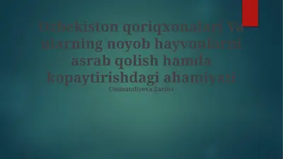 nodir hayvonlarni ko'paytirish — PPTX