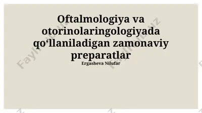 tonsillit va faringit davolashda qo‘llaniladigan zamonaviy preparatlar — PPTX