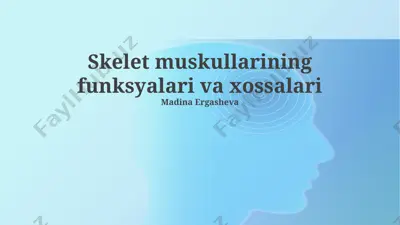 skelet muskullarining funksiyalari va xossalari — PPTX