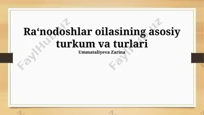 anemone generi: turlari va xususiyatlari — PPTX