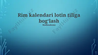 rim kalendari lotin tiliga bog‘lash — PPTX