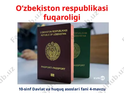 o‘zbekiston respublikasi fuqaroligi 10-sinf — PPTX