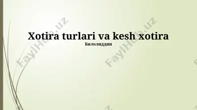 xotira turlari va kesh xotira — PPTX