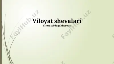 viloyat shevalari — PPTX
