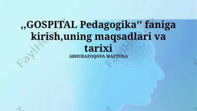 gospital pedagogikasi — PPTX