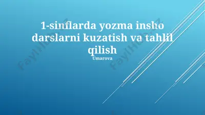 insho darslarini kuzatish va tahlil qilish — PPTX