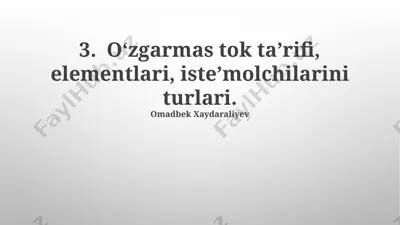 doimiy toklar haqida ta'riflar — PPTX