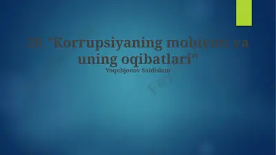 korrupsiyaga qarshi kurash — PPTX