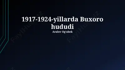 buxoro xalq sovet respublikasining tarixi — PPTX