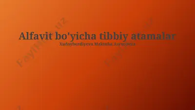 tibbiy atamalar — PPTX