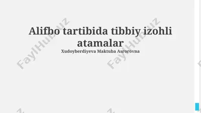 tibbiy atamalar lug'ati — PPTX