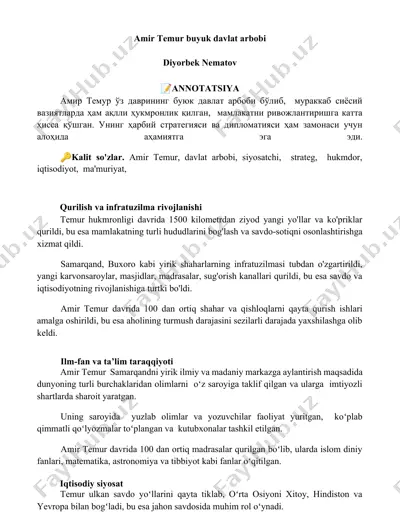 amir temur buyuk davlat arbobi — DOCX