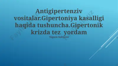 antigipertenziv vositalar — PPTX