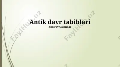 antik davr tabiblari — PPTX