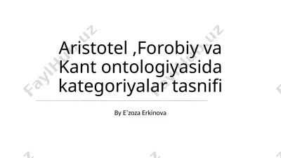 ontologik kategoriyalar tasnifi — PPTX