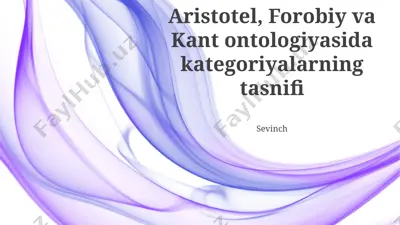 kantning ontologiyasidagi kategoriyalar — PPTX