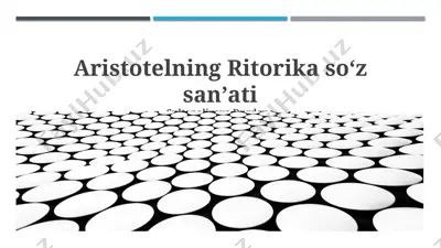 aristotelning ritorika soʻz sanʼati — PPTX