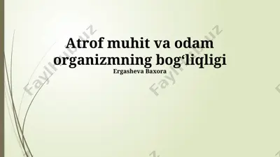 havoning ifloslanishi va uning inson organizmiga ta’siri — PPTX