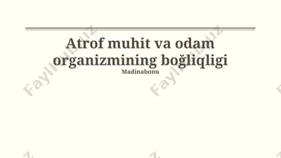 ultrabinafsha nurlar va teri kasalliklari — PPTX
