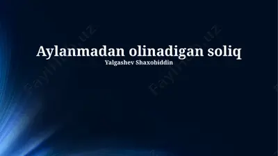 soliq qonunchiligi — PPTX