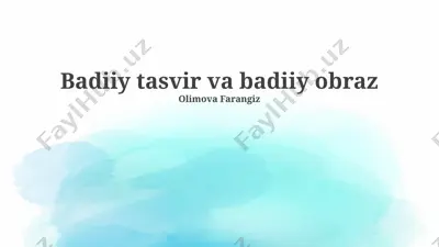 badiiy tasvir va badiiy obraz — PPTX
