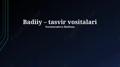badiiy – tasvir vositalari — PPTX