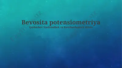 bevosita potensiometriya — PPTX