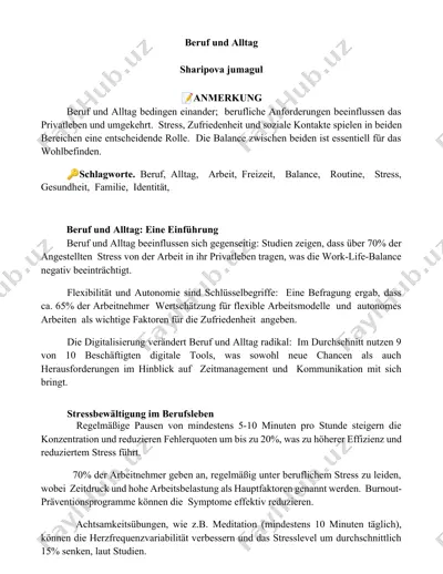 beruf und alltag — DOCX