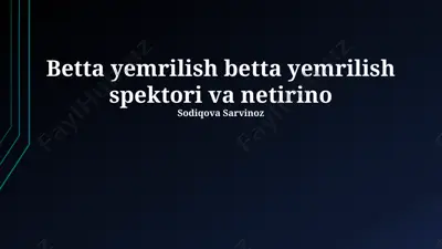 yuqori aniqlikdagi neytrino spektrlari — PPTX