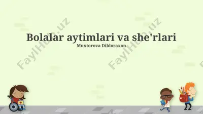 bolalar aytimlari va she'rlari — PPTX
