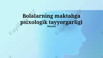maktabga psixologik tayyorgarlik — PPTX