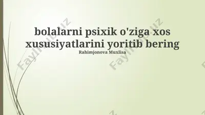 bolalarni ijtimoiy-hissiy rivojlanishi — PPTX