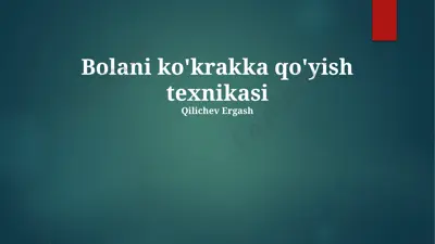 bolani ko'krakka qo'yish texnikasi — PPTX