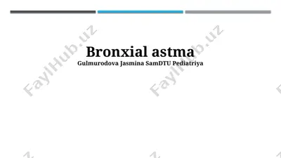 bronxial astma — PPTX
