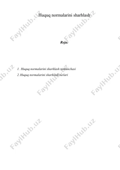 huquq normalarini sharxlash — DOC