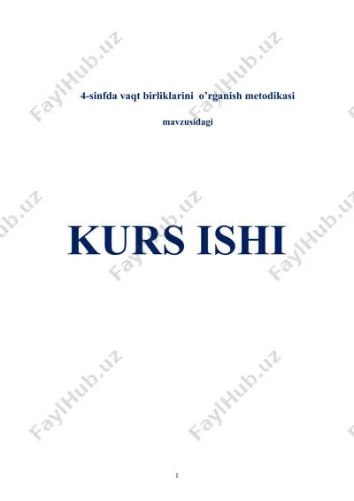4-sinfda vaqt birliklarini o’rganish metodikasi — DOC