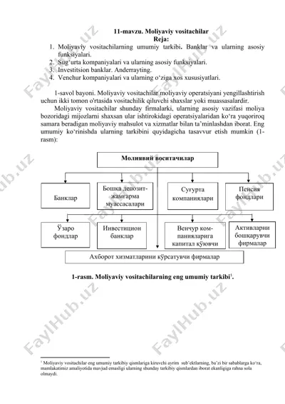 moliyaviy vositachilar — DOCX
