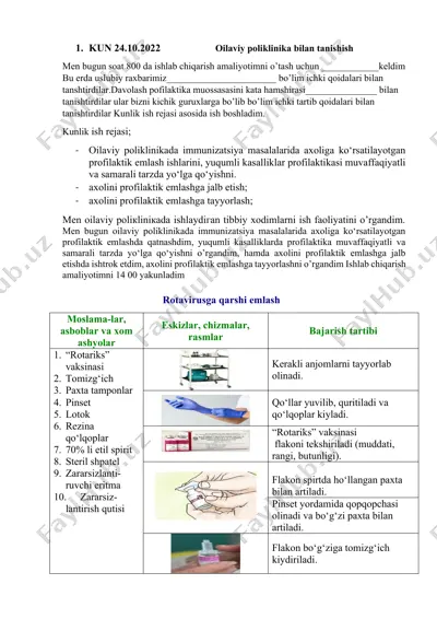 oilaviy poliklinika bilan tanishish — DOCX