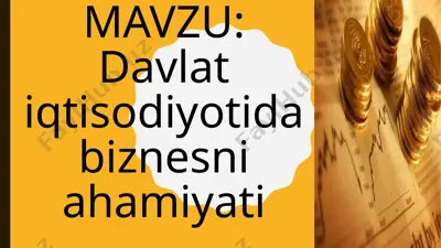davlat iqtisodiyotida biznesniahamiyati — PPTX