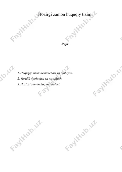 hozirgi zamon huquqiy tizimi — DOC