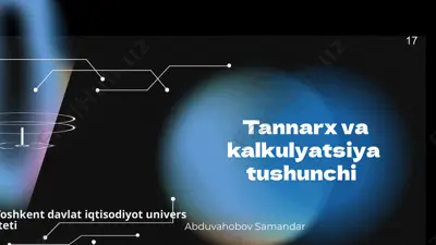tannarx va kalkulyatsiya tushunchi — PPTX